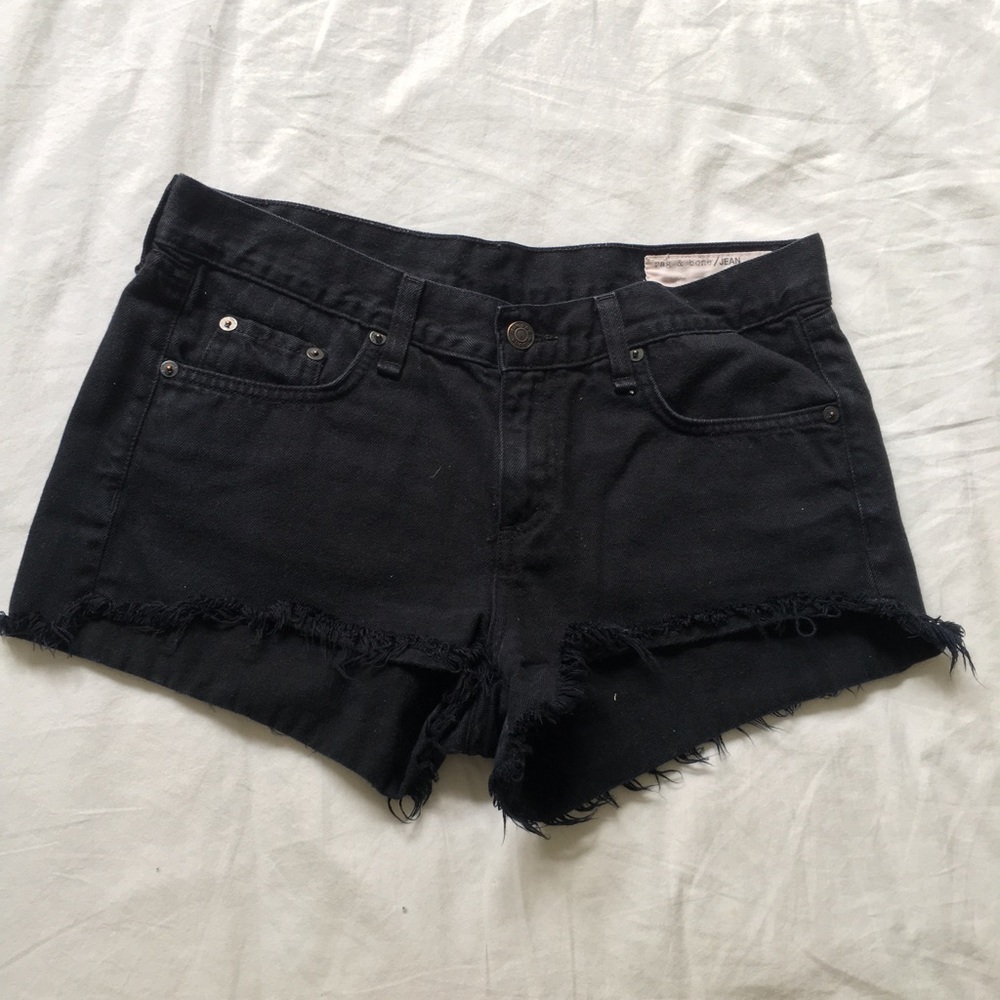 Rag & Bone cutoff black denim shorts